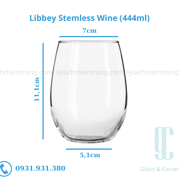 Ly thủy tinh Libbey Stemless Wine (444ml)